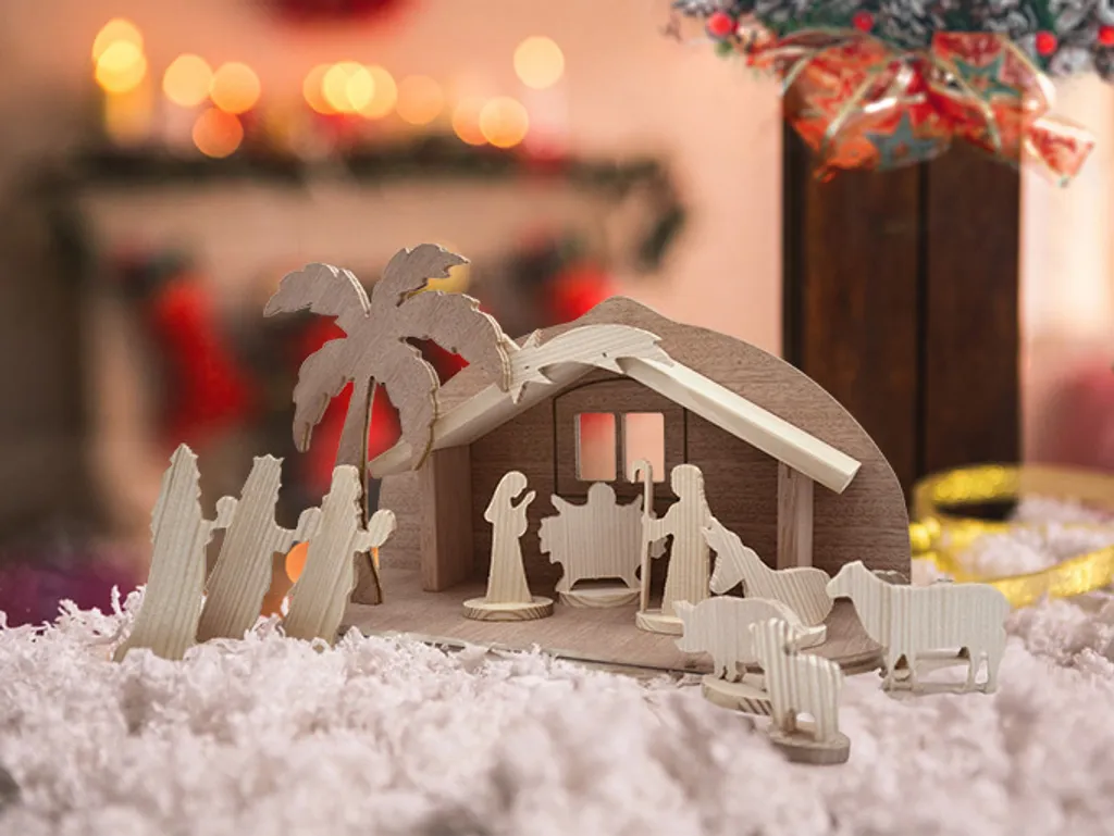 Activité de Noël en famille : crèche créative grand ensemble à décorer