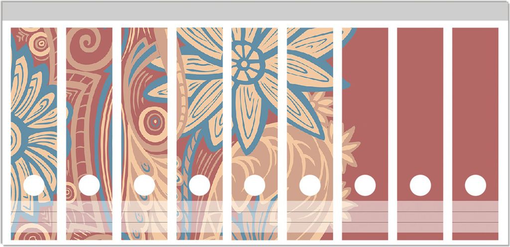 Wallario Ordnerrücken Sticker, selbstklebend für breite Ordner, 9 Stück, Motiv Muster mit Blumen in Pastellfarben