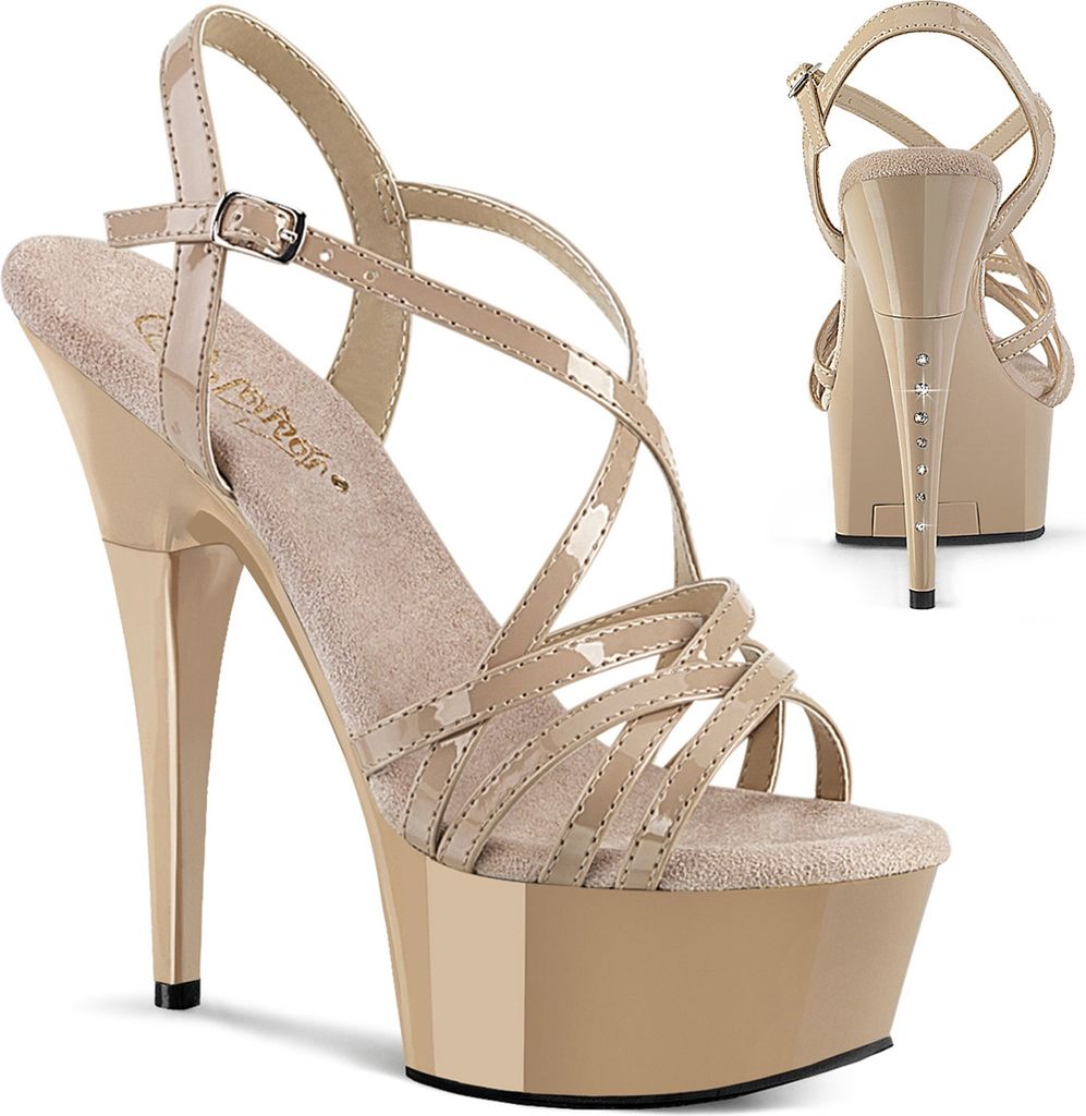 Pleaser CAPTIVA-613 Plateau Sandalen Beige EU 38