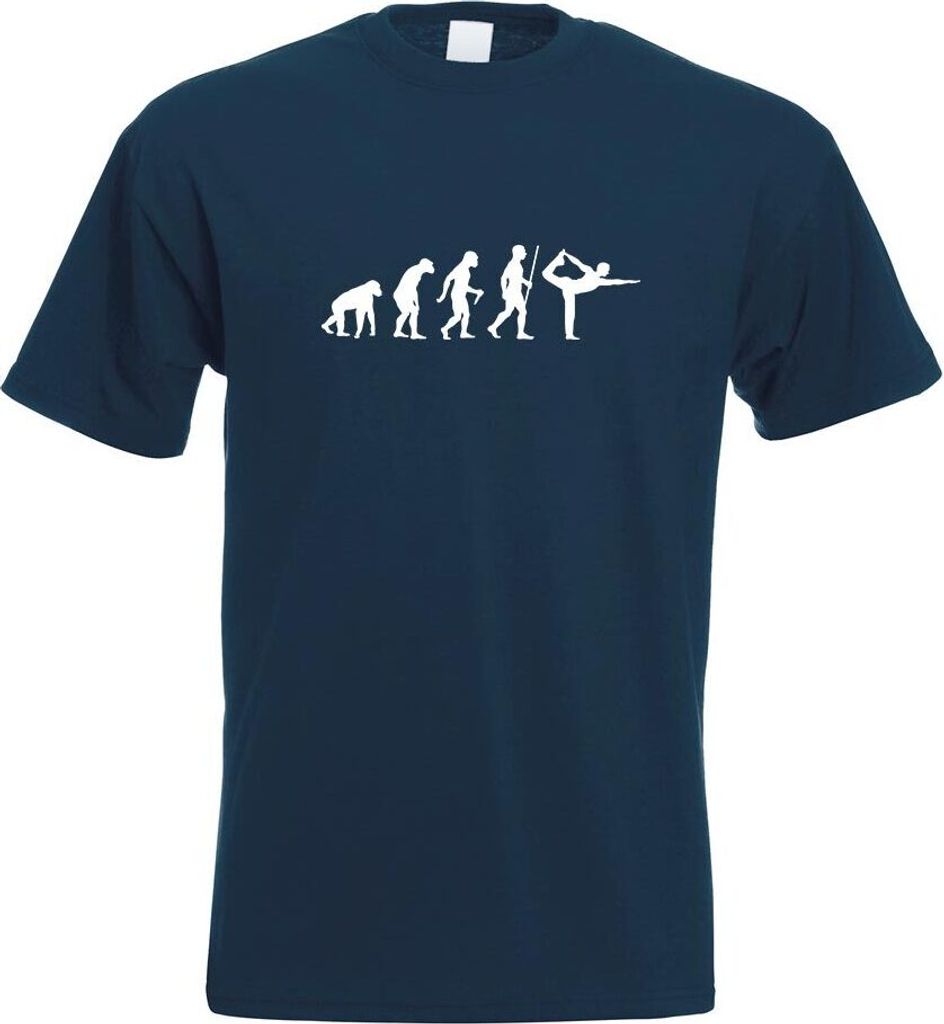 Kiwistar - T-Shirt - Navy - Yoga Gymnastik Evolution 3 Motiv Bedruckt Funshirt Design Print - mit Motiv Bedruckt - Funshirt Design - Sport - Freize...