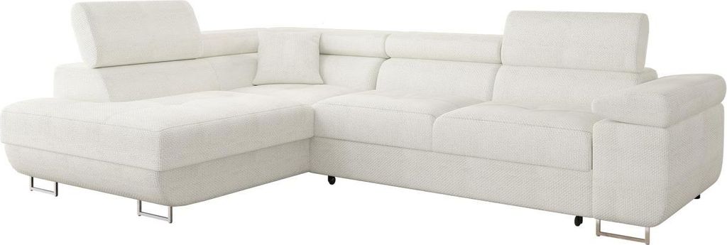 MIRJAN24 Ecksofa Torezio, Stilvoll Eckcouch mit Bettkasten und Schlaffunktion, Moderne Schlafsofa (Farbe: Flow 06, Seite: Links)