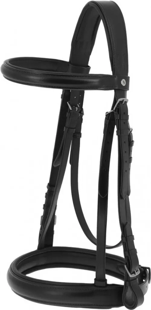 Filet de bride Norton Pro X-Full noir spécial pour cheval de trait XXL