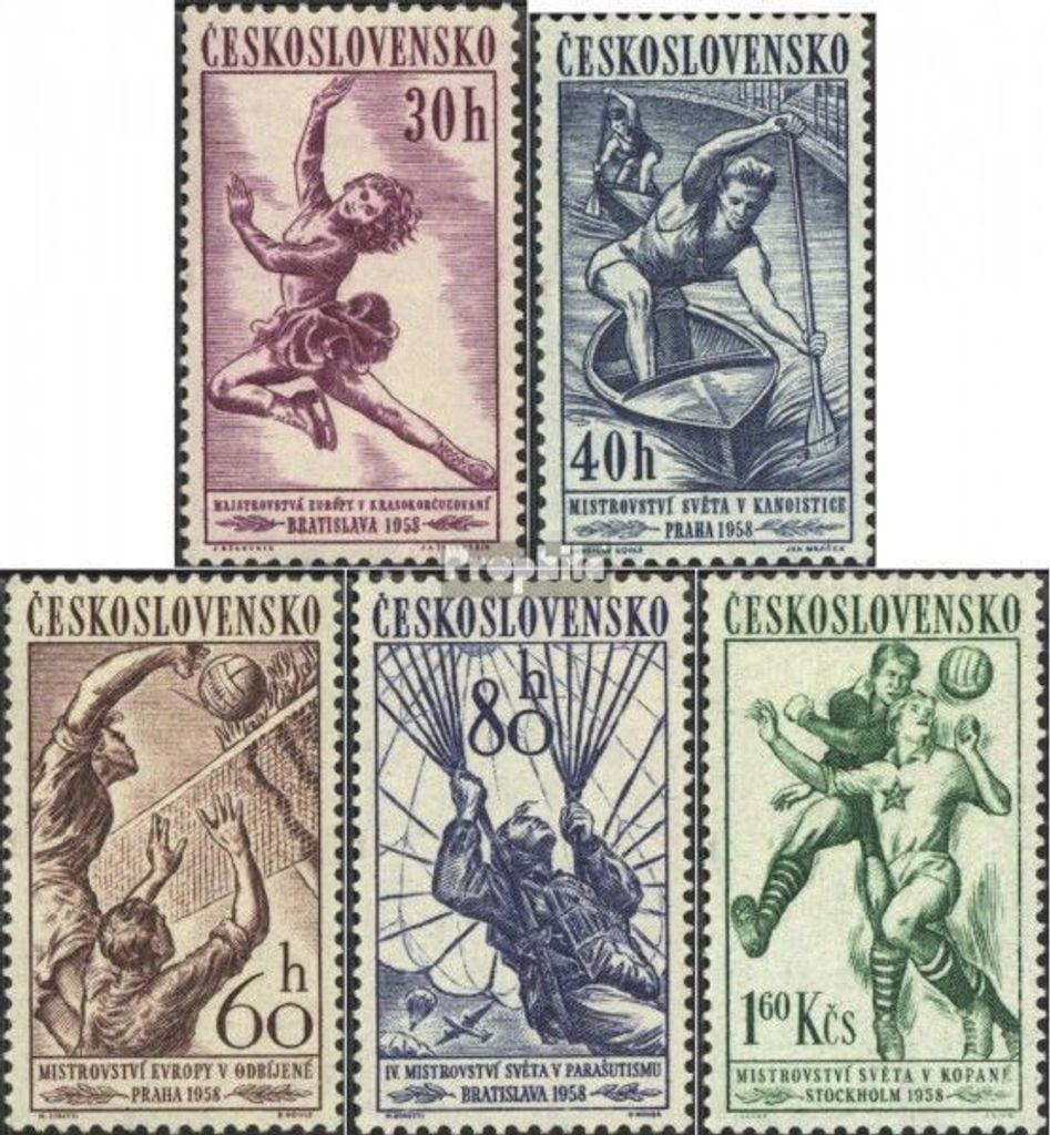 Briefmarken Tschechoslowakei 1958 Mi 1058-1062 (kompl.Ausg.) postfrisch Sport