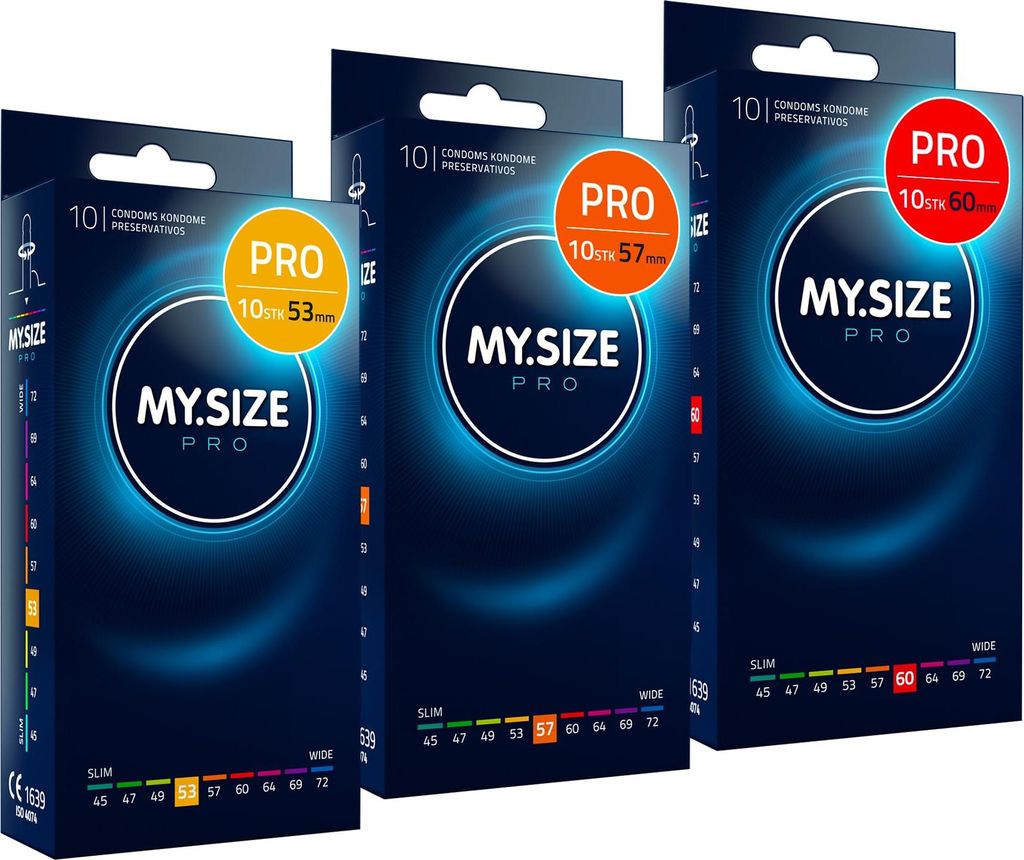MY.SIZE PRO Kondom Set Größe 3,4,5-53,57,60 mm, 3x10 Stück Produktbild 