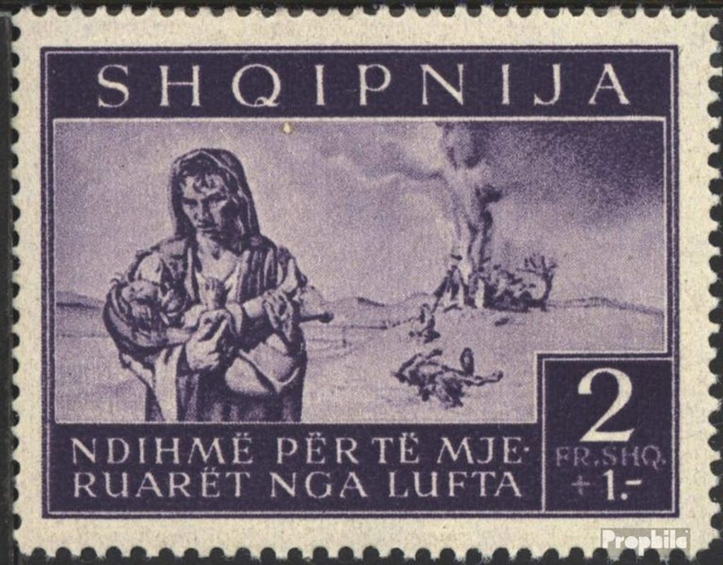 Briefmarken Albanien (Dt.Bes.2.WK.) 1944 Mi 20 postfrisch Bombengeschaed.