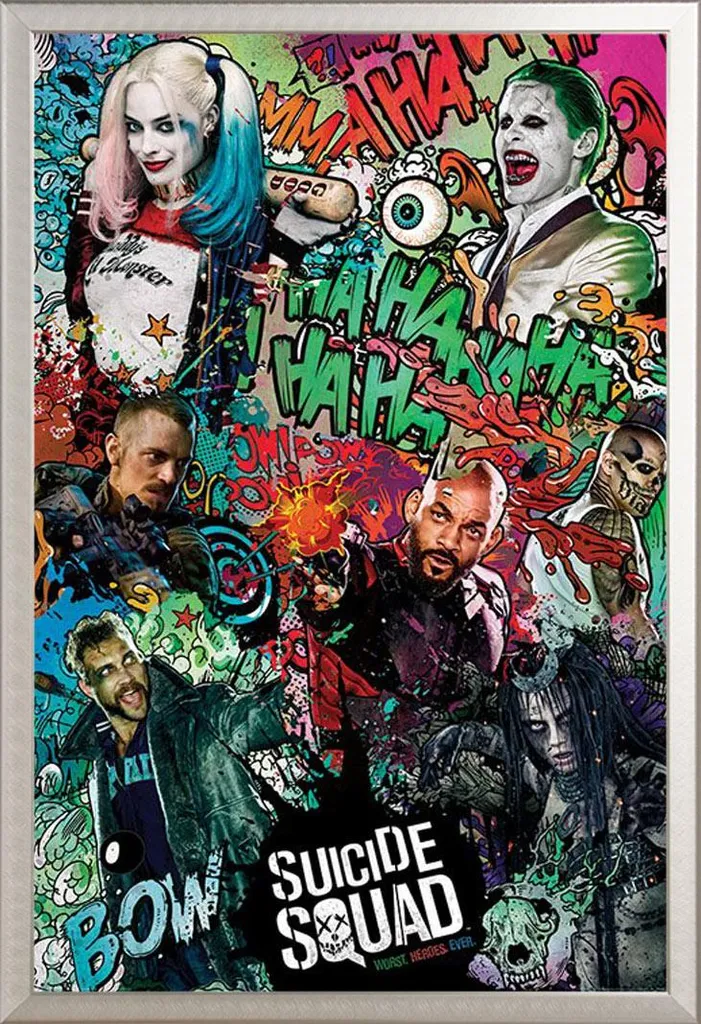 Cornice Shinsuke Maxi Alluminio Argento + Poster Suicide Squad 61x91