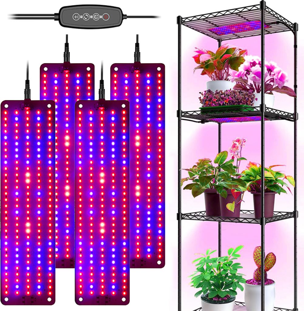 600 LED Pflanzenlampe Vollspektrum Pflanzenlicht Dimmbar mit Timer Zimmerpflanzen Wachstumslicht Grow Lampe