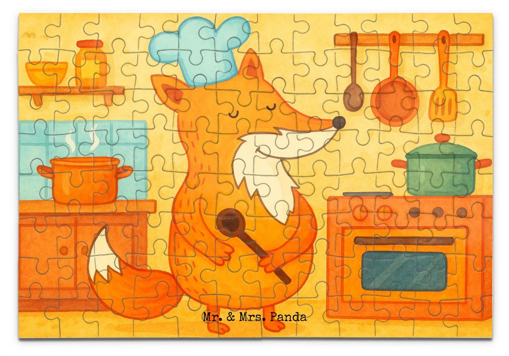 Mr. & Mrs. Panda Puzzle Fuchs Koch Design 96 Teile - Weiß - Geschenk, Chefkoch, 2000, 500, Hungrig, Bäcker, 300, 1000, Legespiel, Kochlöffel, Sp...