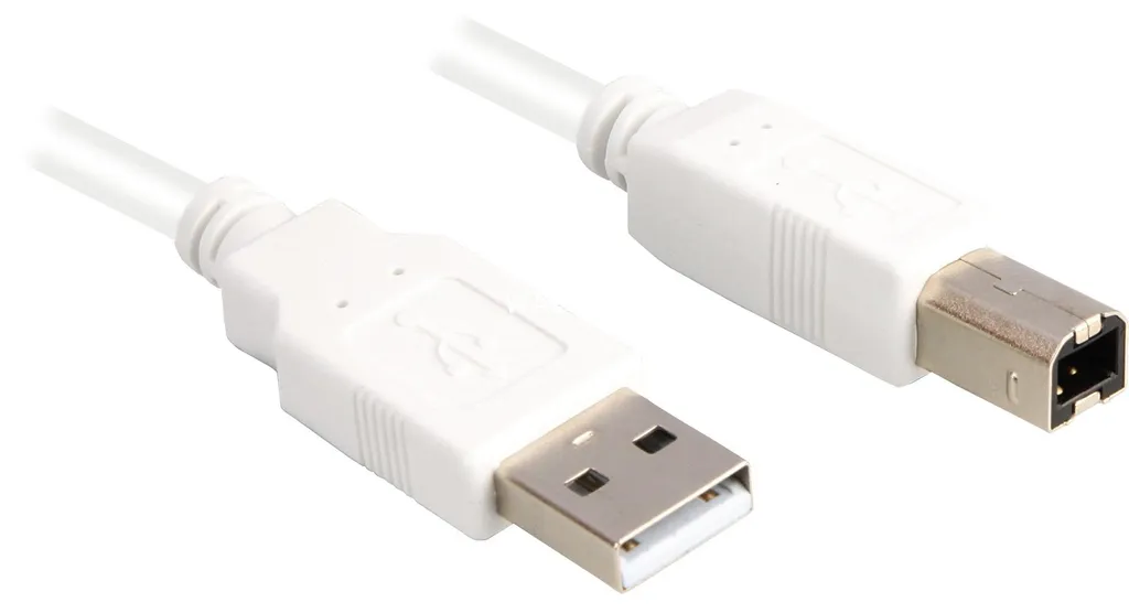 Câble imprimante USB type B mâle vers A mâle blanc Sharkoon 50cm