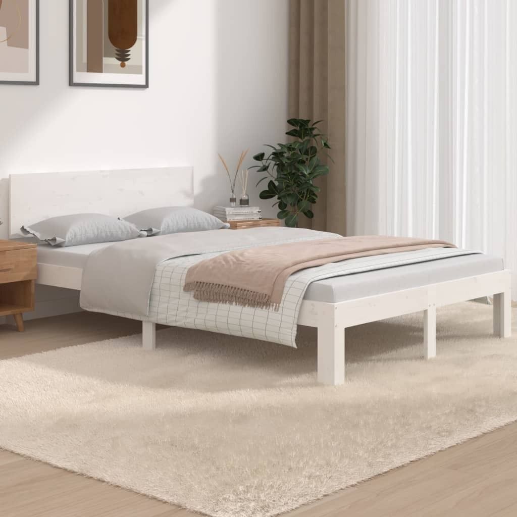 Maison Exclusive - Massivholzbett Weiß 120x190 cm