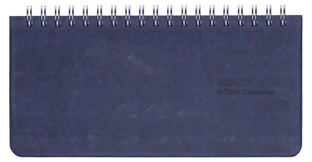 2026 Güss Tisch/-Taschenkalender 17x8cm m Wire-O.-Bindung Tucson blau