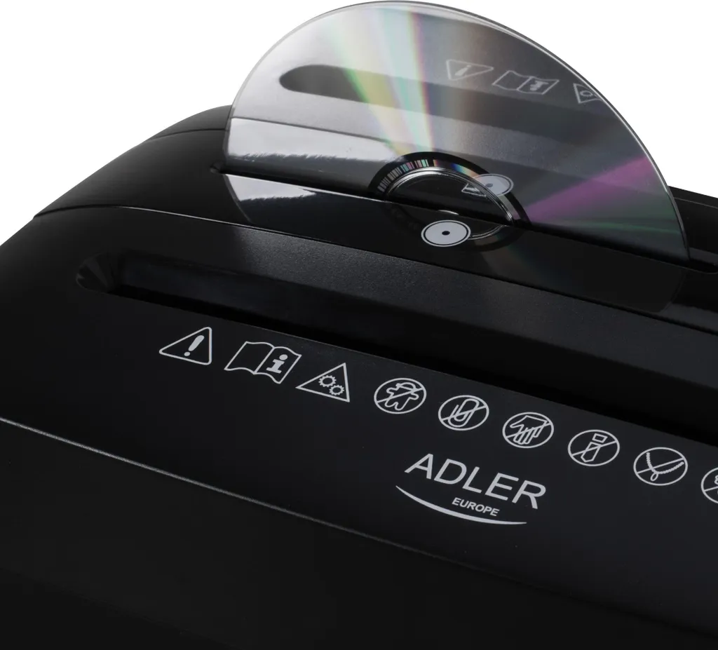 Destructeur de documents noir Adler 200W coupe croisée haute performance - 9