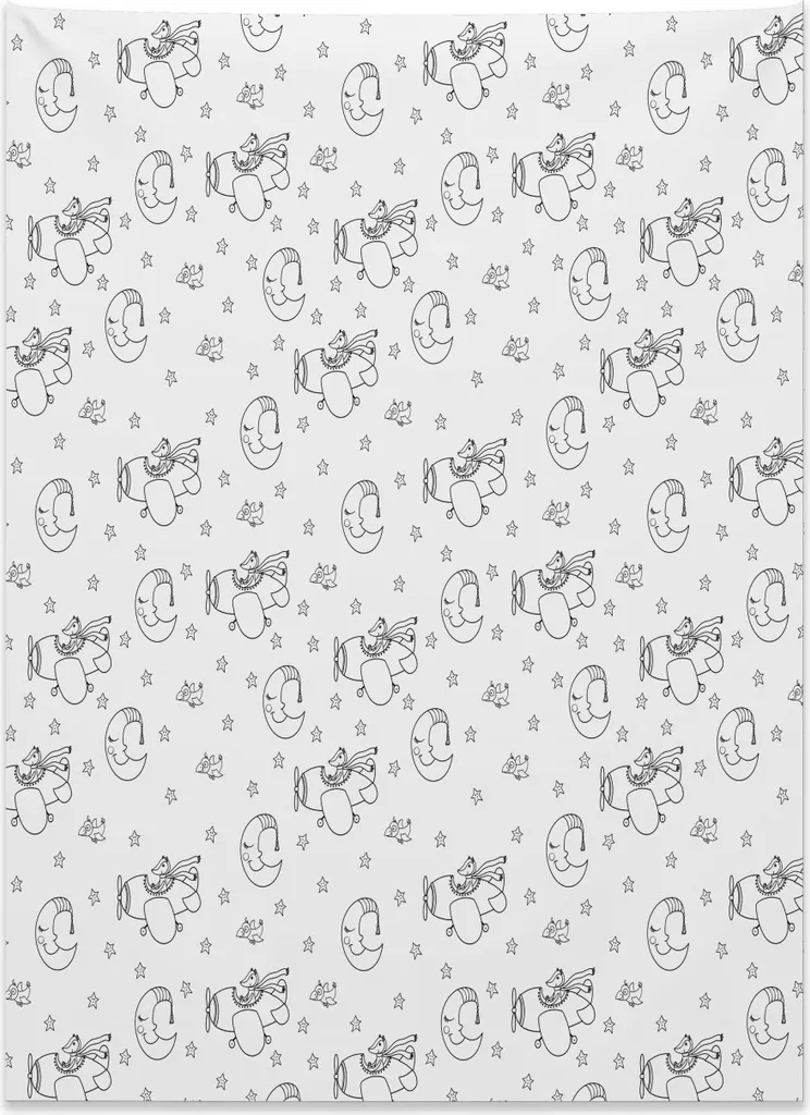 Arazzo Parete Aerei Bianco e Nero 110x150cm Abakuhaus Microfibra