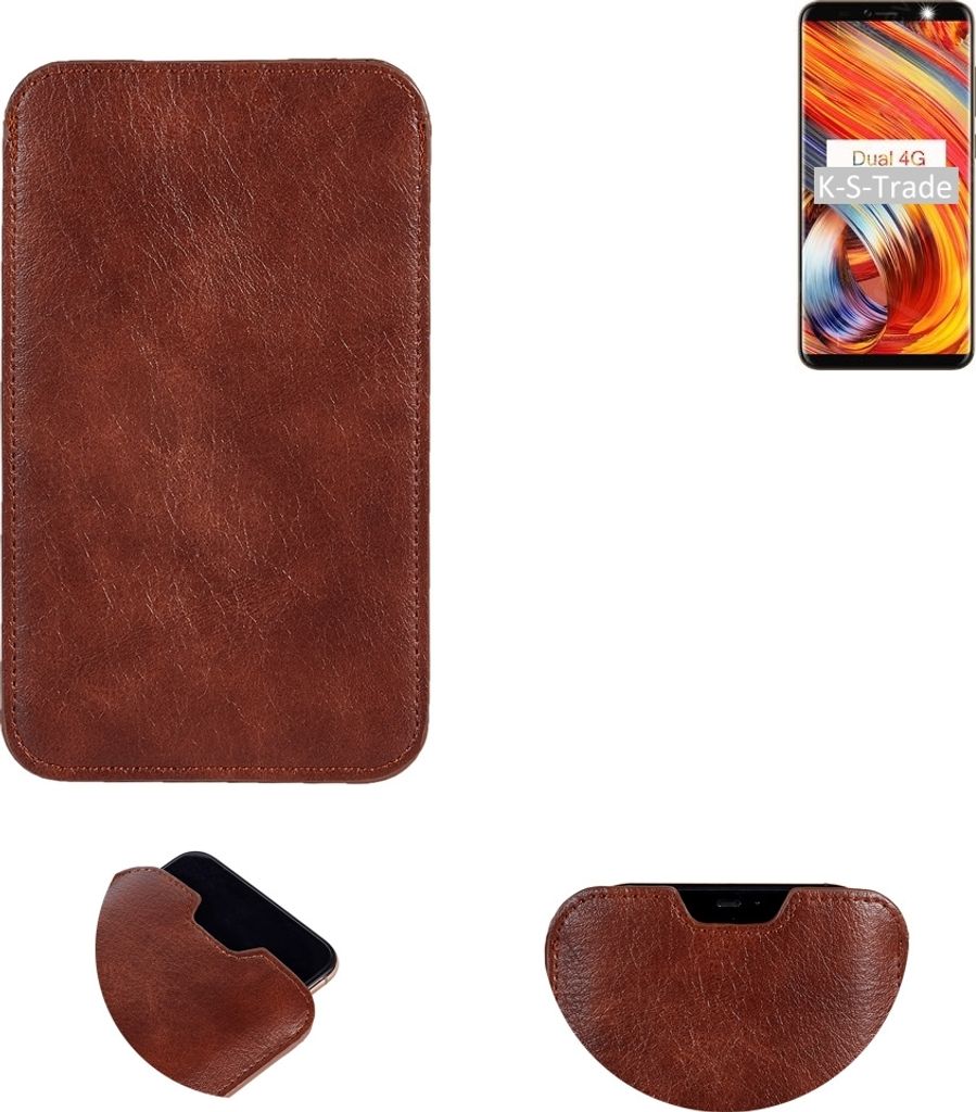K-S-Trade Schutzhülle Handyhülle kompatibel mit Leagoo M9 Pro Handytasche Kunstleder Sleeve in braun