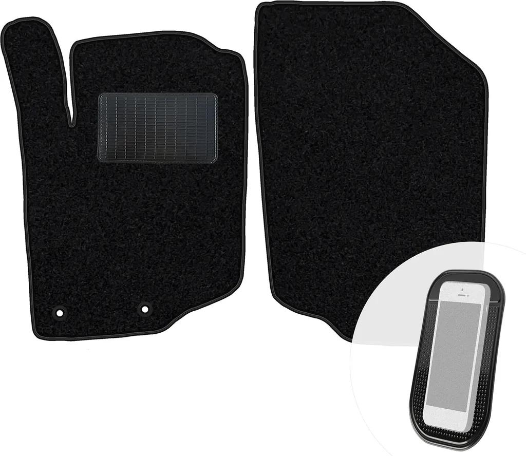 Coppia Tappetini Anteriori Auto Nero Velours per Peugeot 207 06-12
