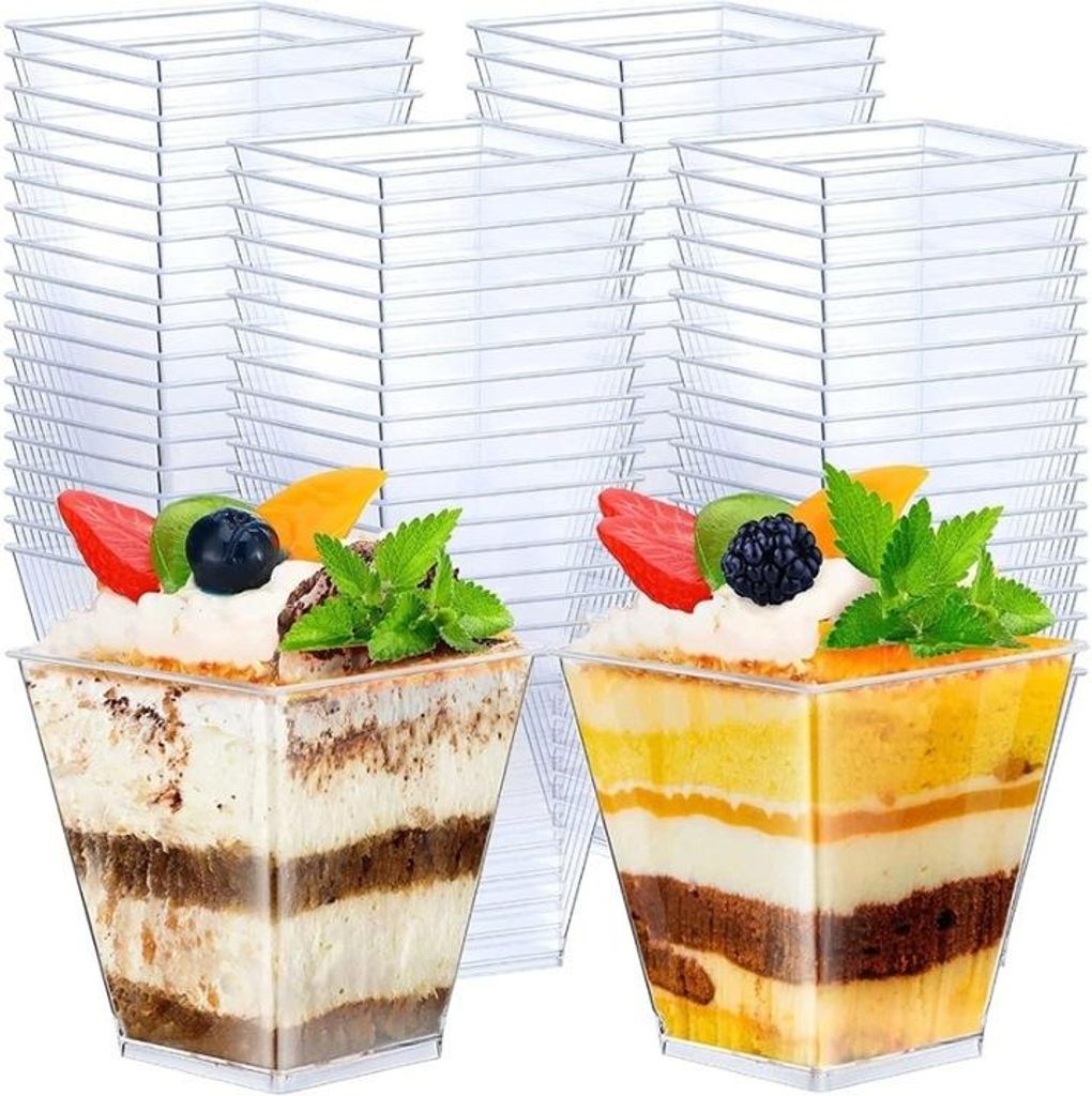 50x coppette quadrate da dessert 120 ml - Coppette Immagine del prodotto 