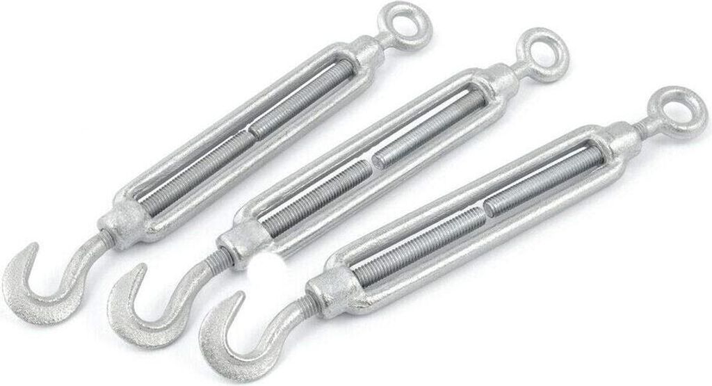 SPANNSCHLOSS HAKEN OSE M6 100 Stück verzinkt Spannschloß Seilspanner Spanner für Drahtseil