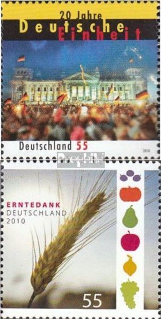 Briefmarken BRD (BR.Deutschland) 2010 Mi 2821,2826 (kompl.Ausg.) gestempelt Deutsche Einheit