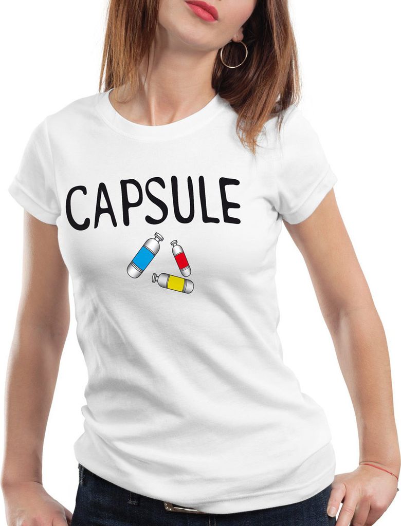 style3 CAPSULE Damen T-Shirt ball corp dragon, Farbe:Weiß, Größe:M
