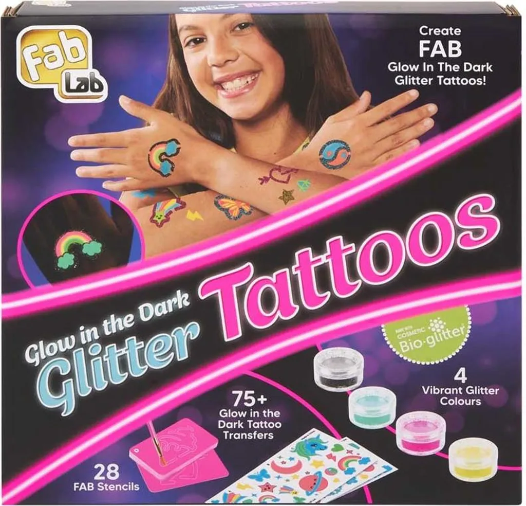Tatouages brillants phosphorescents sans danger pour la peau des enfants