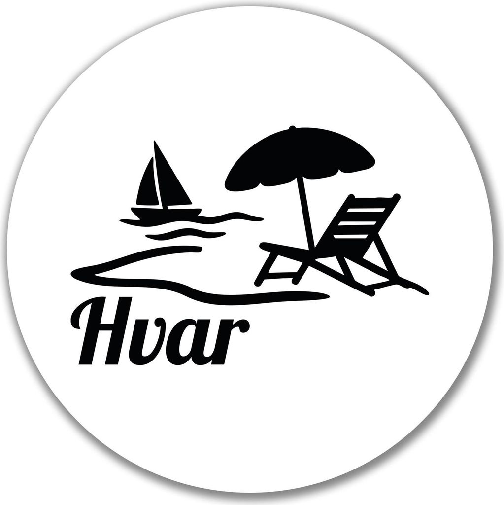 Huuraa Aufkleber Hvar Kroatien 10cm rund Sticker Geschenkidee
