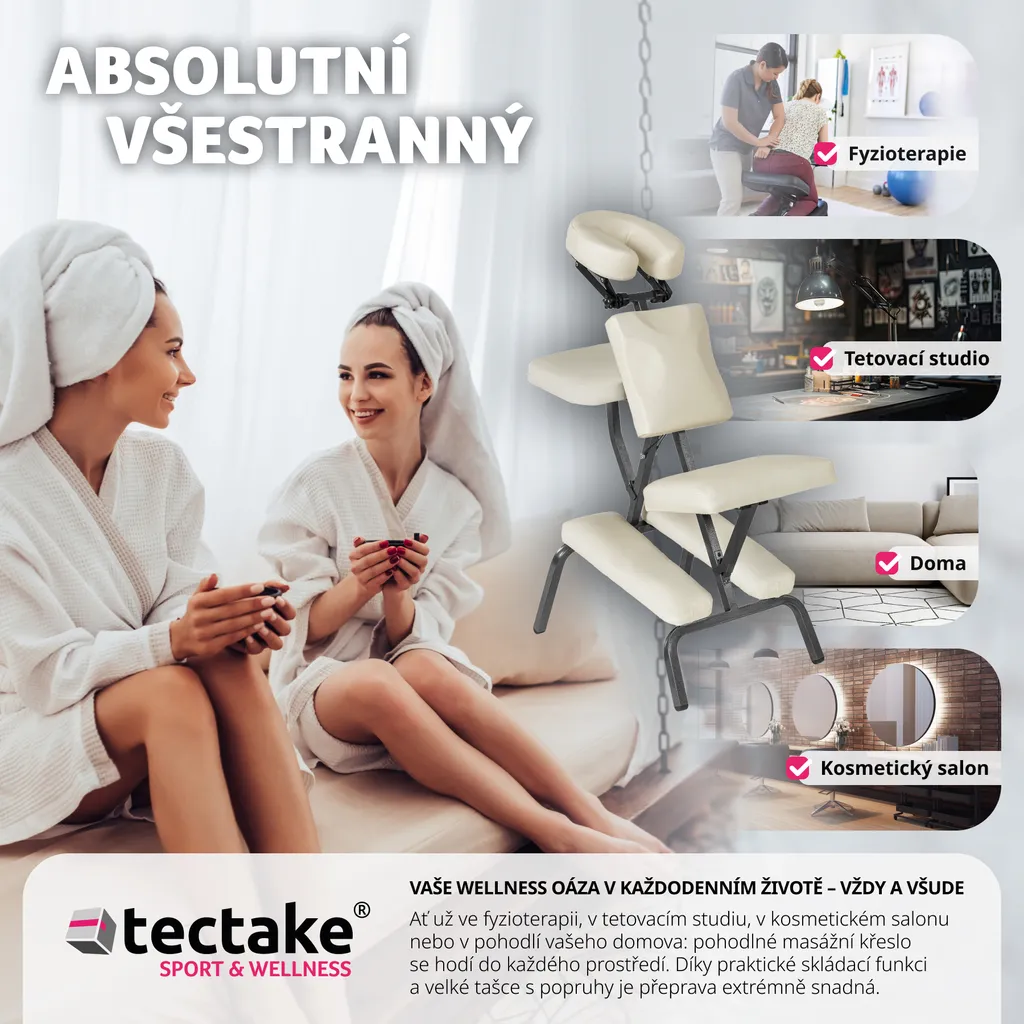 Siège de massage pliable tectake® Table de massage assise de Salon - 17