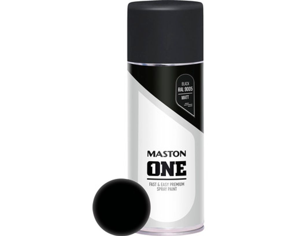 Sprühlack Maston ONE matt RAL 9005 tiefschwarz 400 ml Produktbild 