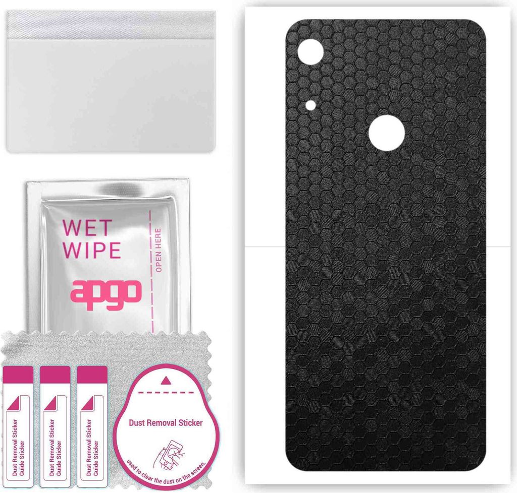 apgo Rückseite Schutzfolie, Skin, kompatibel mit Honor 8S 2020, Hinten Displayschutzfolie aus Vinylfolie, kratzfest, einfache Montage - Schwarze H...