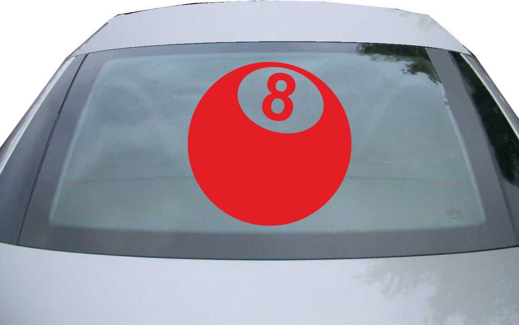 Indigos UG - Aufkleber Heckscheibe & Motorklappe DE2324 - rot - 600x600 mm - 8 Ball - Auto Scheiben Fenster Heckklappe Tuning Racing JDM - Die cut