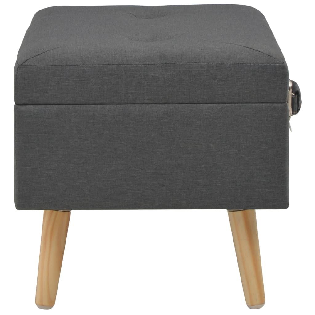 Cloris DesignMöbel Sitzbänke - Grau Hocker mit Stauraum 40cm Dunkelgrau Stoff Schlichtes9779683