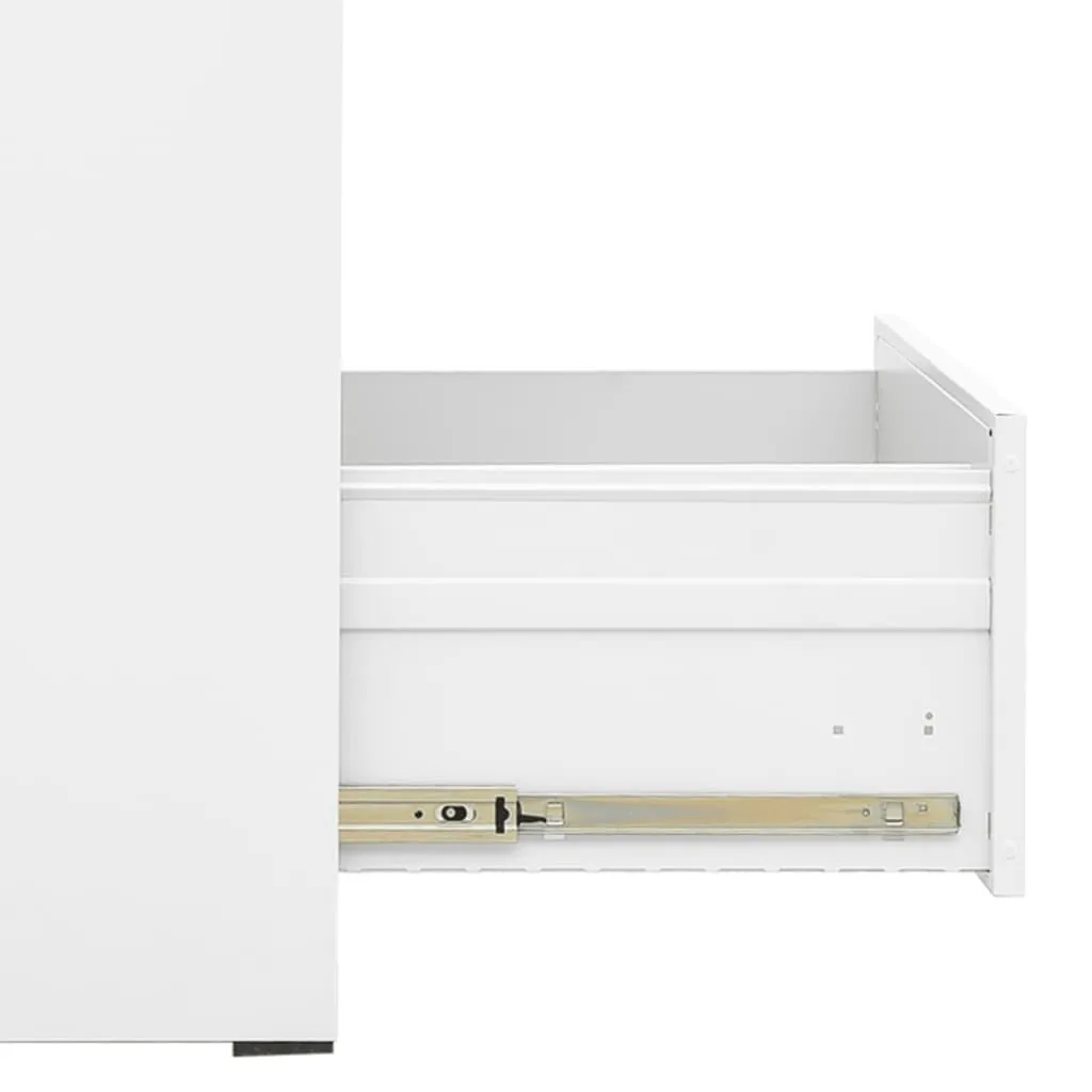 Classeur de bureau vertical en acier blanc avec 4 tiroirs sécurisés
