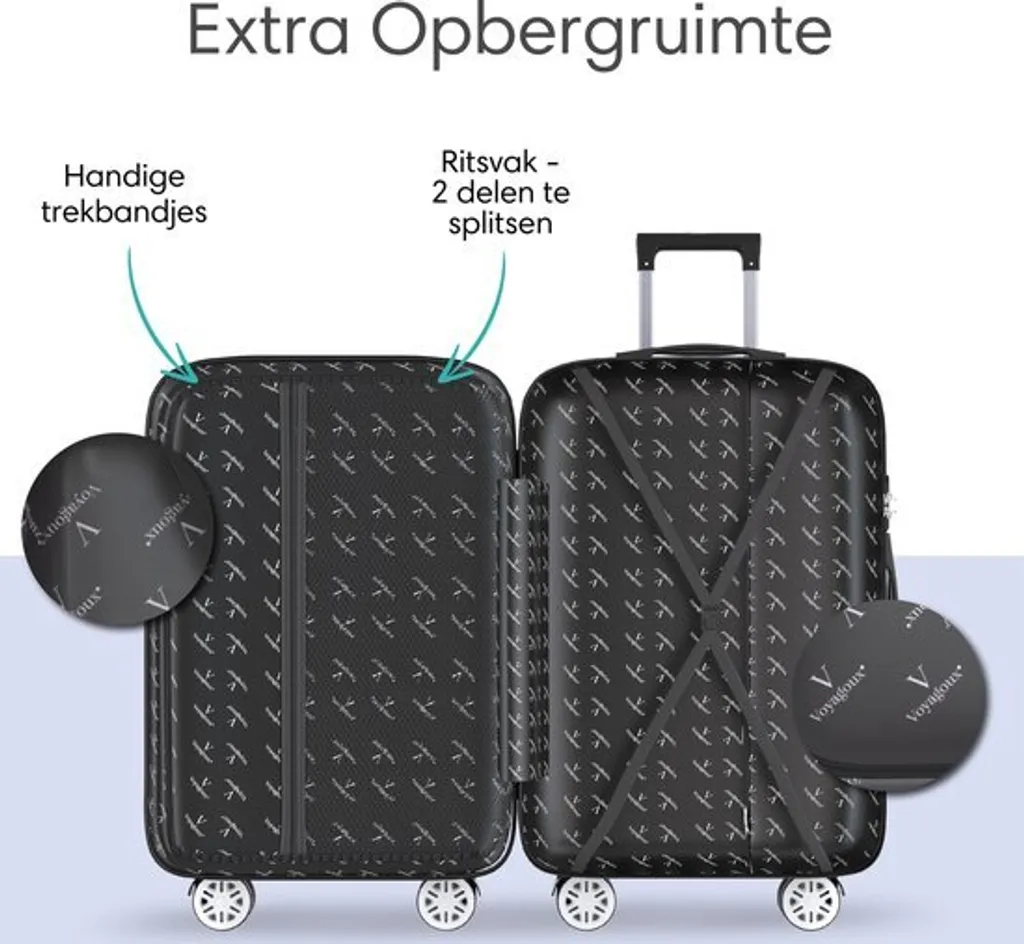 Set de 2 Valises à Roulettes Voyagoux AVALON Bleu pour Tout Voyage - 7