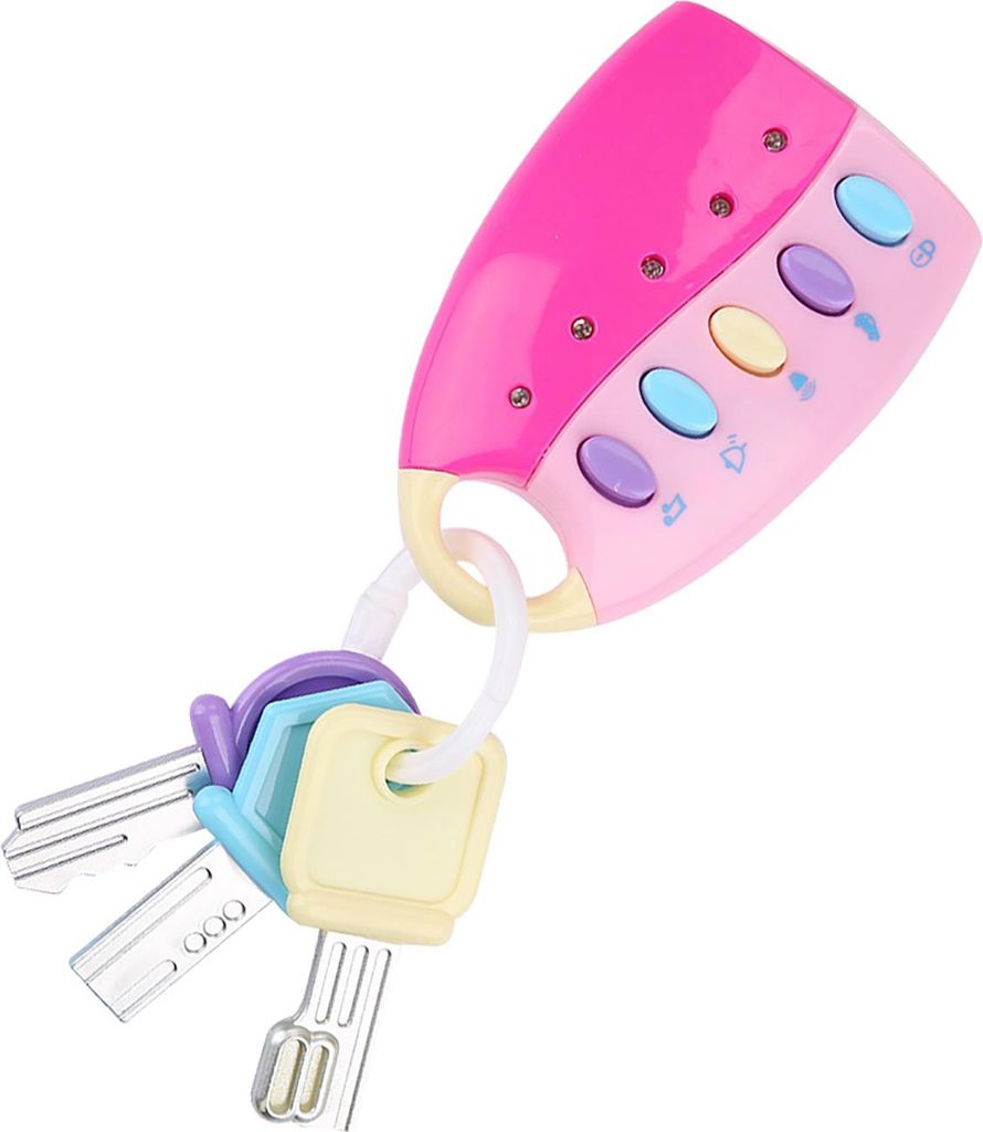 Baby Toy Smart Key Remote Car Control Musical Trep Play for Kids Education Toys (Pink)