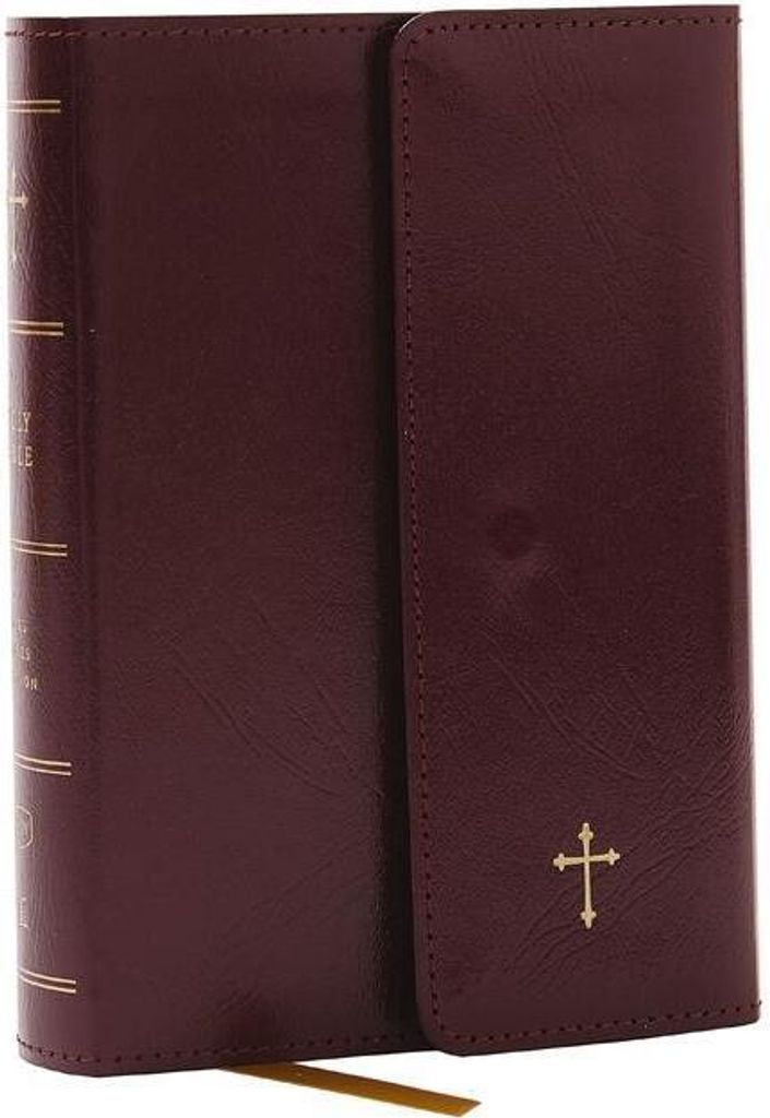 KJV Heilige Bibel: Kompakt mit 43.000 Querverweisen, burgunderfarbenes Lederflex mit Klappe, rote Schrift, Komfortdruck: King James Version