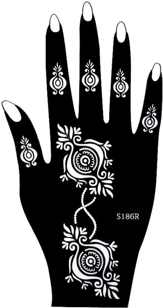Henna Tattoo Schablone für die Rechte Hand