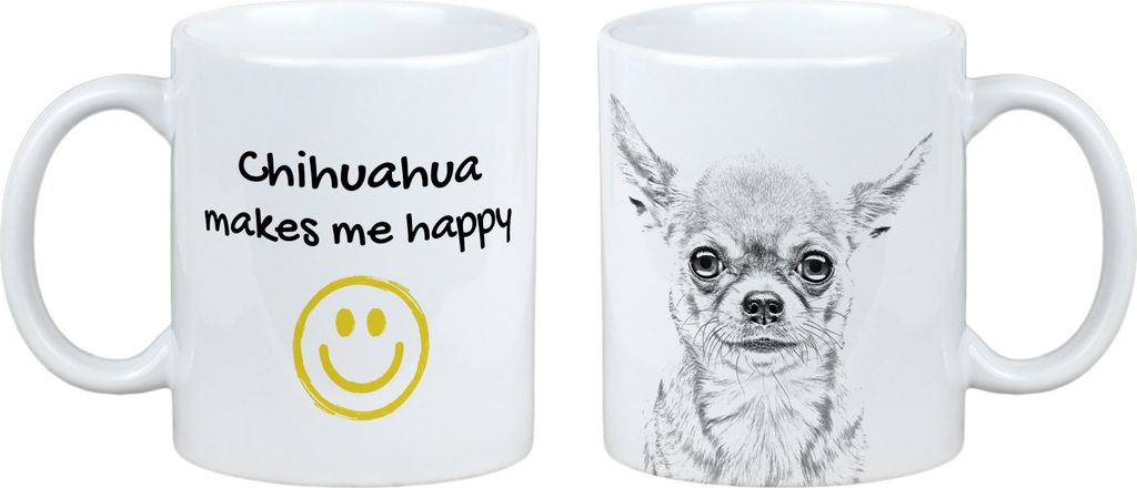 Chihuahua Kurzhaar - Tasse mit Hund, fröhliche Tasse für Hundeliebhaber, personalisiertes Geschenk der Marke Art-Dog