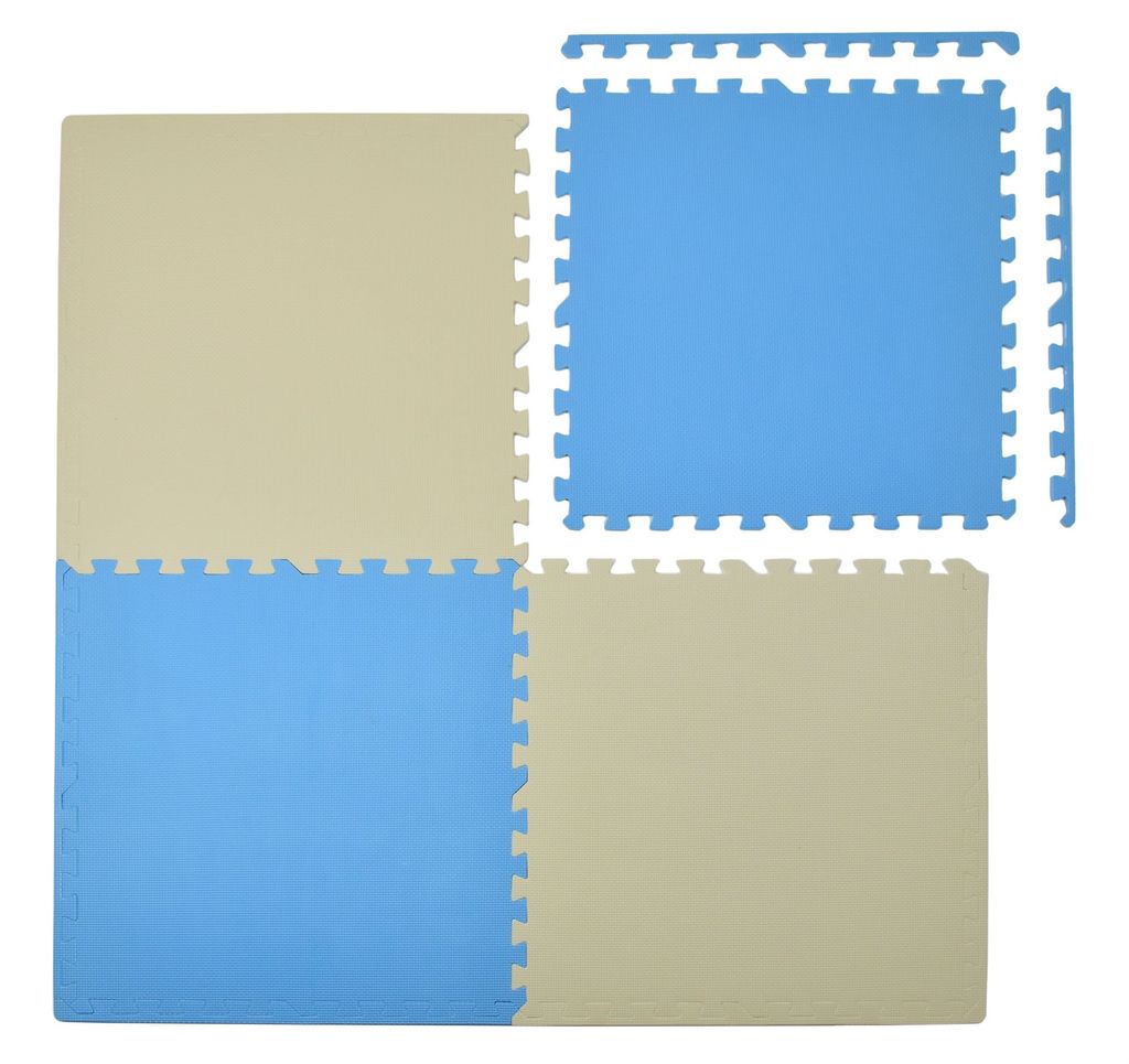 HUMBI Puzzlematte 3-teilig Grau - Krabbelmatte Für Babys EVA Schaumstoff