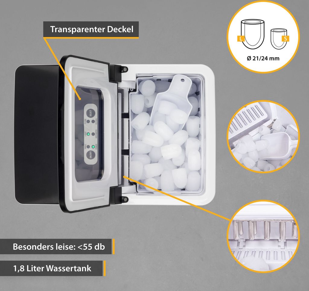 TZS First Austria Eiswürfelmaschine Edelstahl, 9 Würfel in Produktbild 5