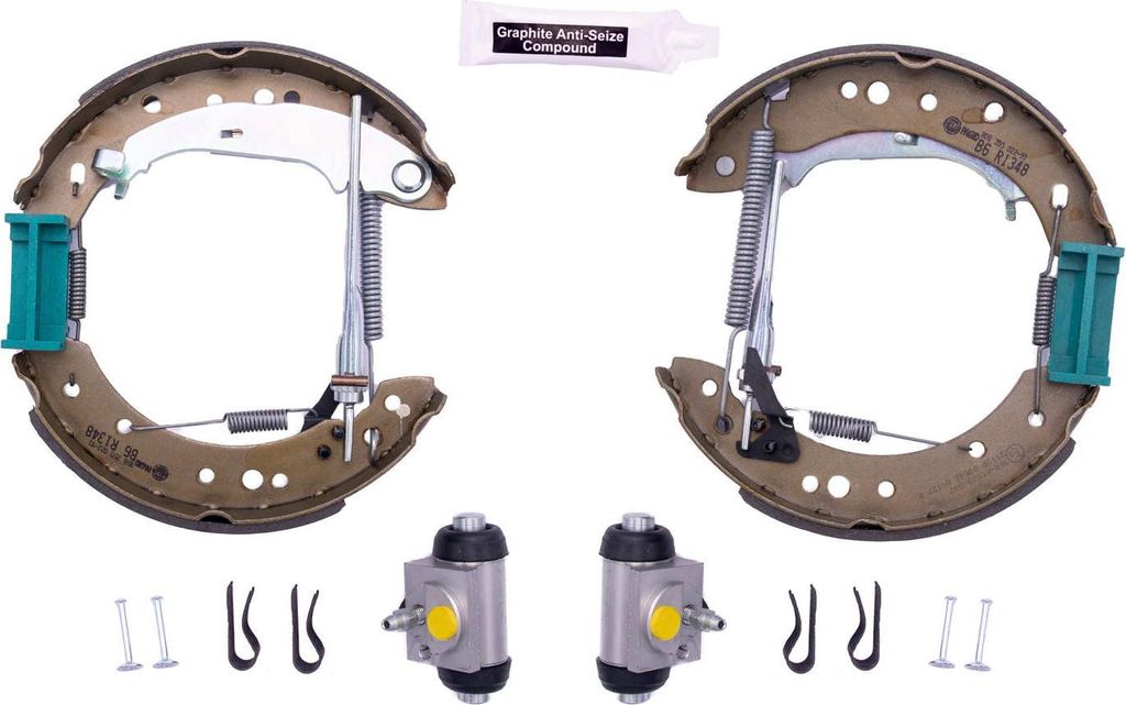 Bremsbackensatz Ø 203 mm 38 mm HELLA für u.a. MITSUBISHI COLT