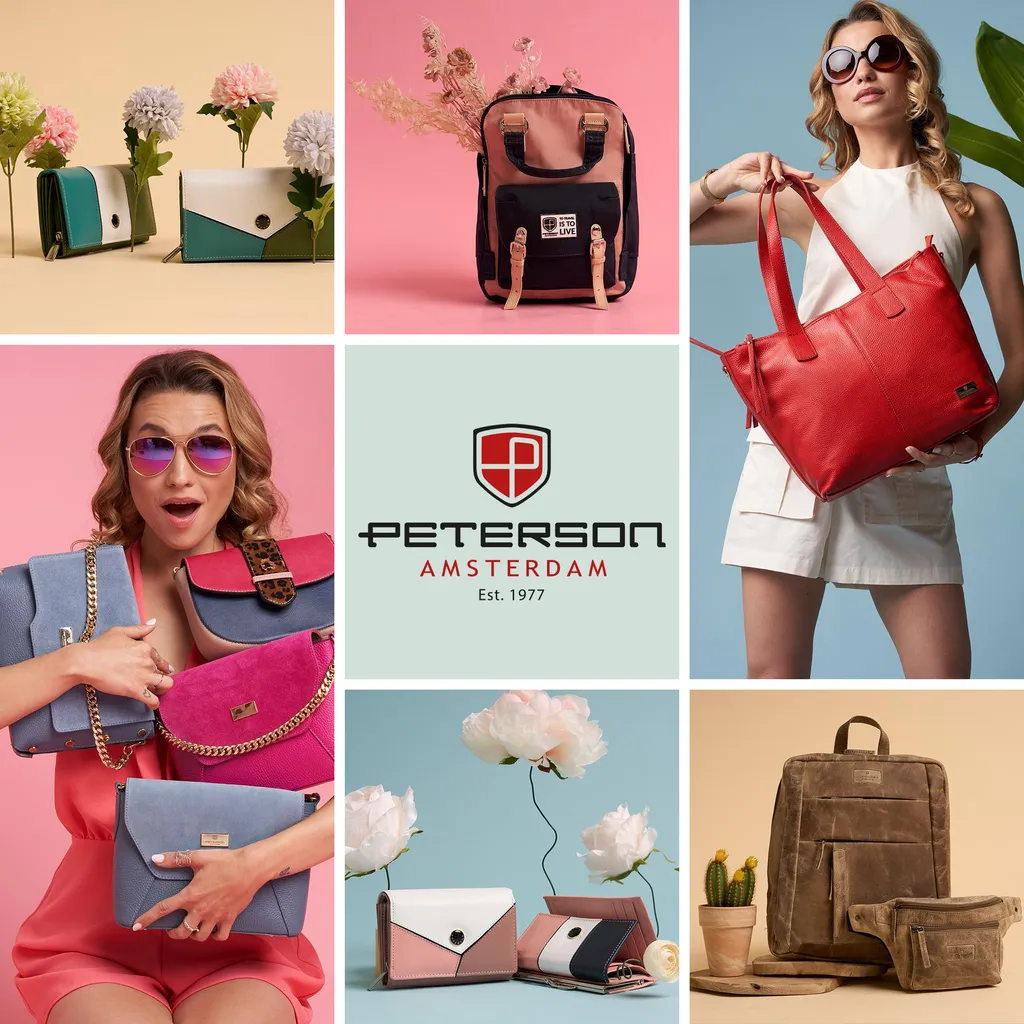 Portafoglio Peterson Riverside Donna in Vera Pelle Rossa con RFID - 12