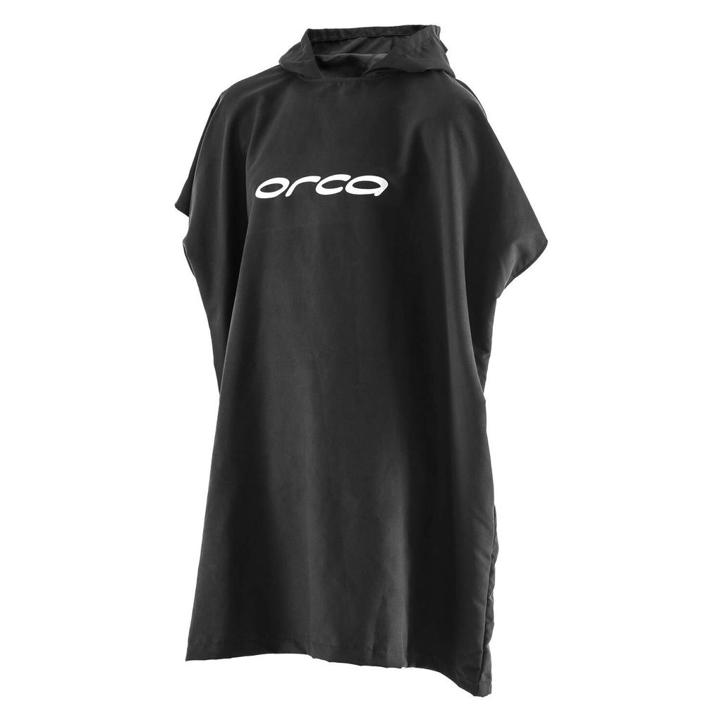 ORCA Poncho Towel - Sporthandtuch Schwarz | Hybrid Wärmemantel & Handtuch
