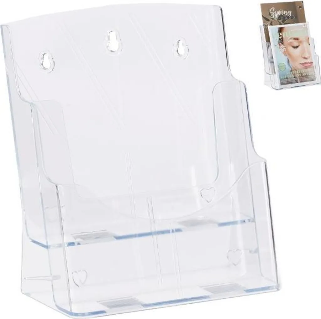 Espositore Depliant A4 2 Tasche | Portabrochure Professionale da Banco