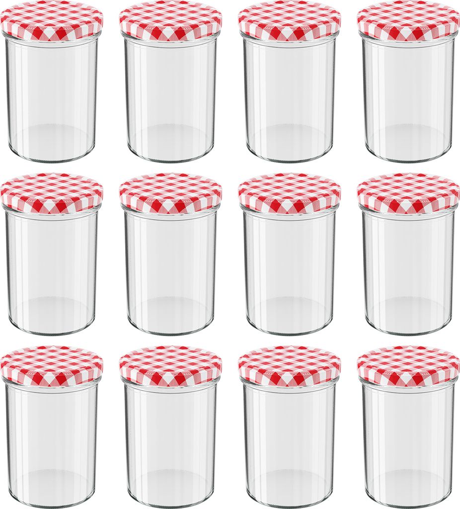 WELLGRO Einmachgläser mit Schraubdeckel - 435 ml, 8,5 x 12 Produktbild 