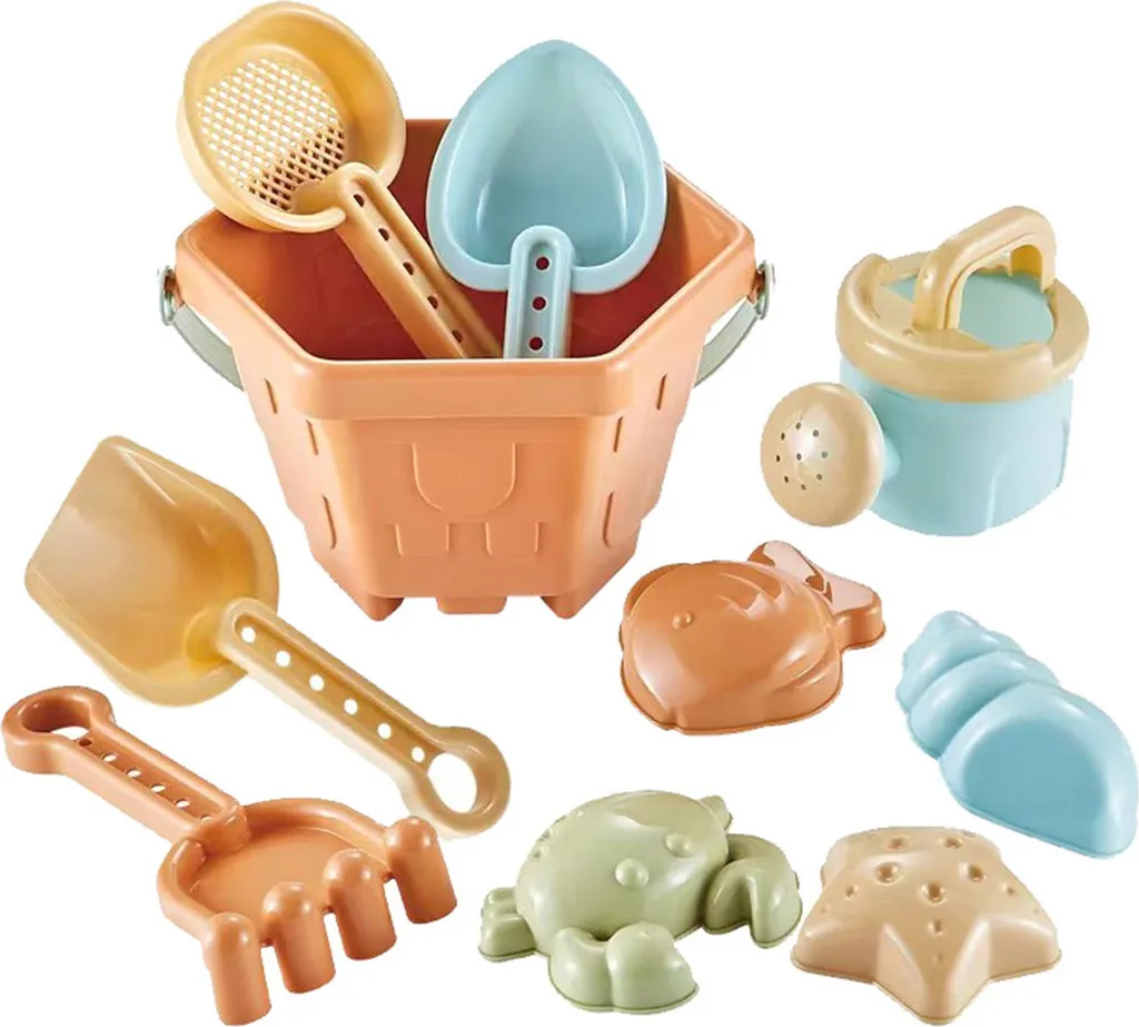 Set de 10 Jouets de Plage pour Enfant avec Seaux et Moules à Sable