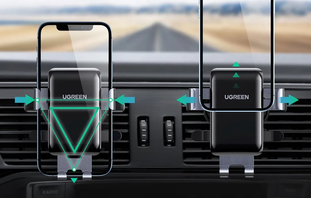 UGREEN Supporto Cellulare Auto Design Rotondo - Alluminio Premium - 3