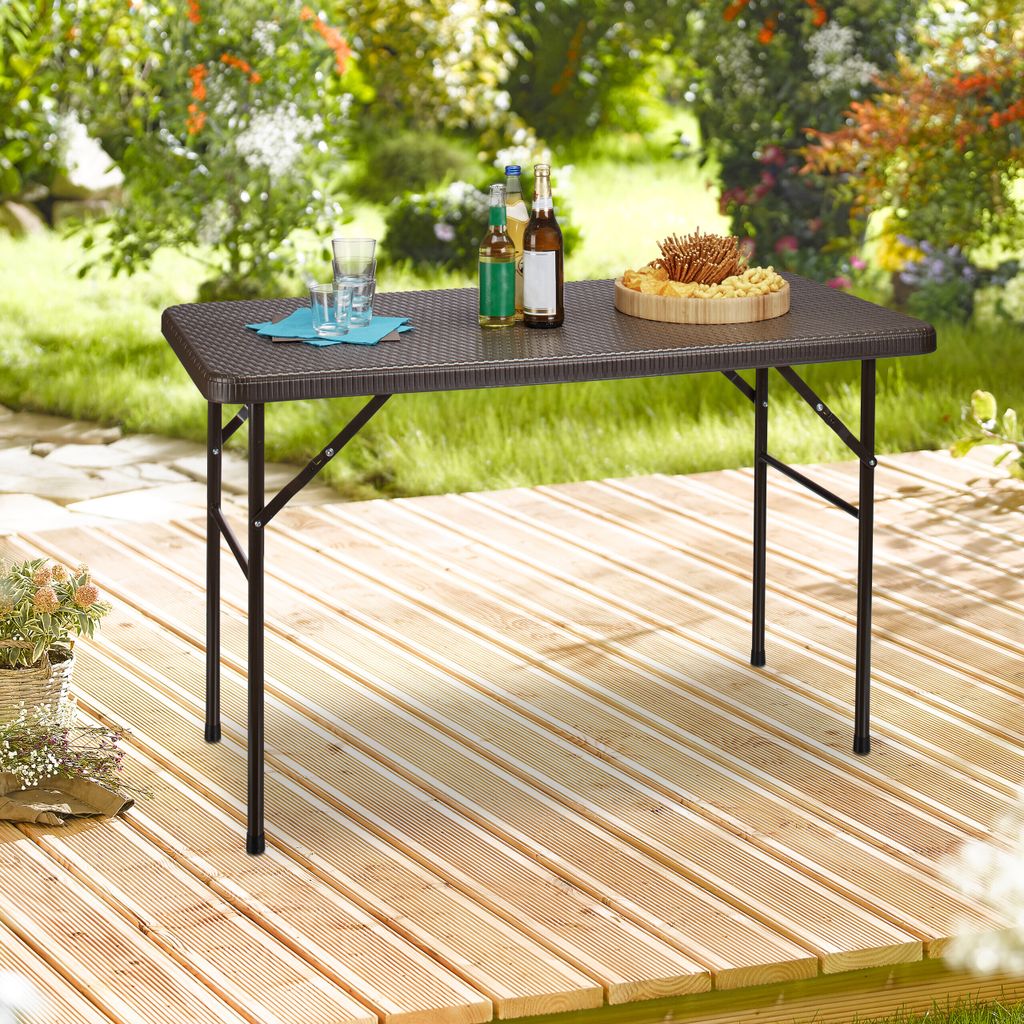 Gartentisch BASTIAN Braun Rattan-Optik klappbar