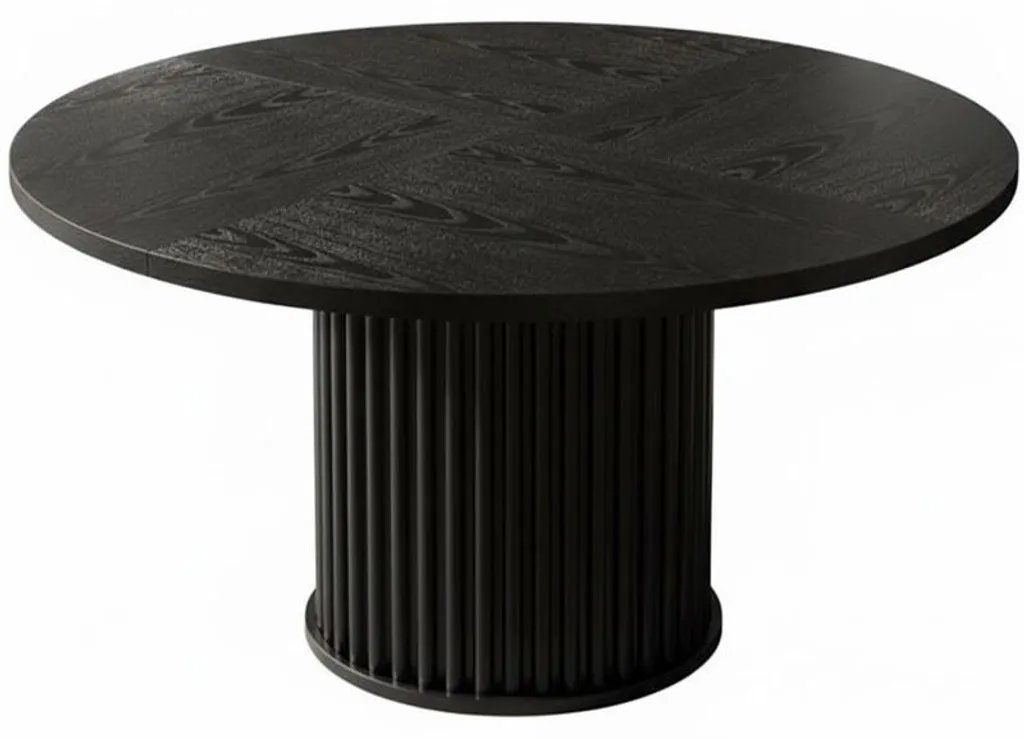 Bureau rond HOGA-F2187X noir 122 cm - Table de travail au design moderne