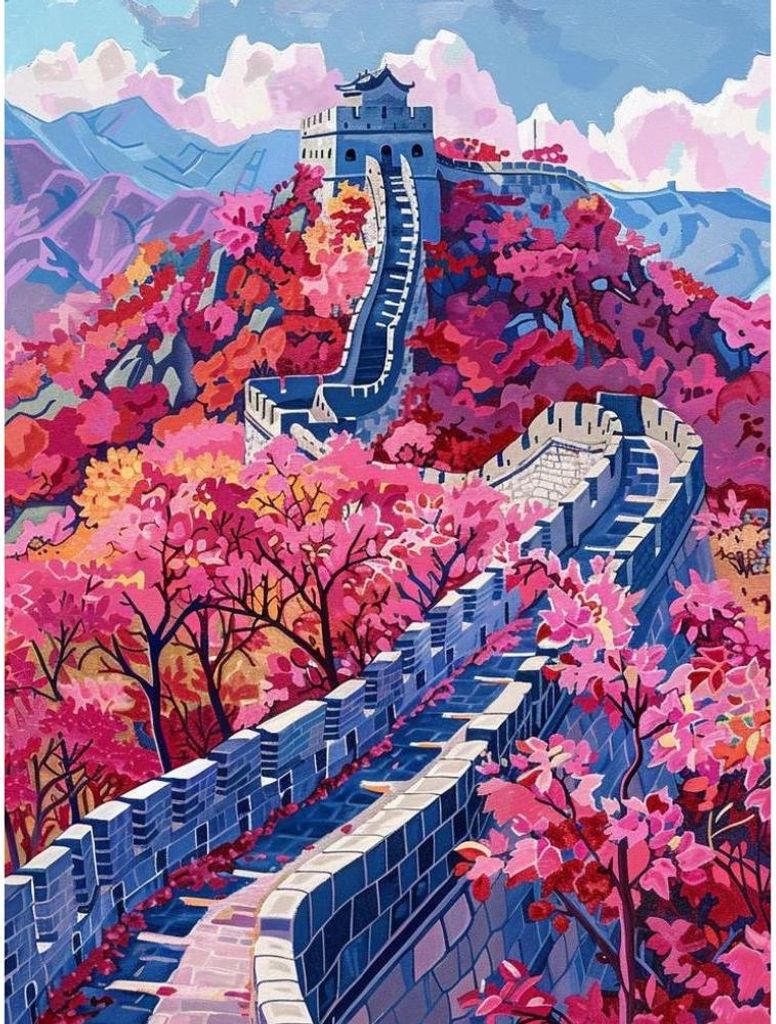 Maľba podľa čísel s rámom Maľba - čínska stena 40x50 cm Obrázok produktu 