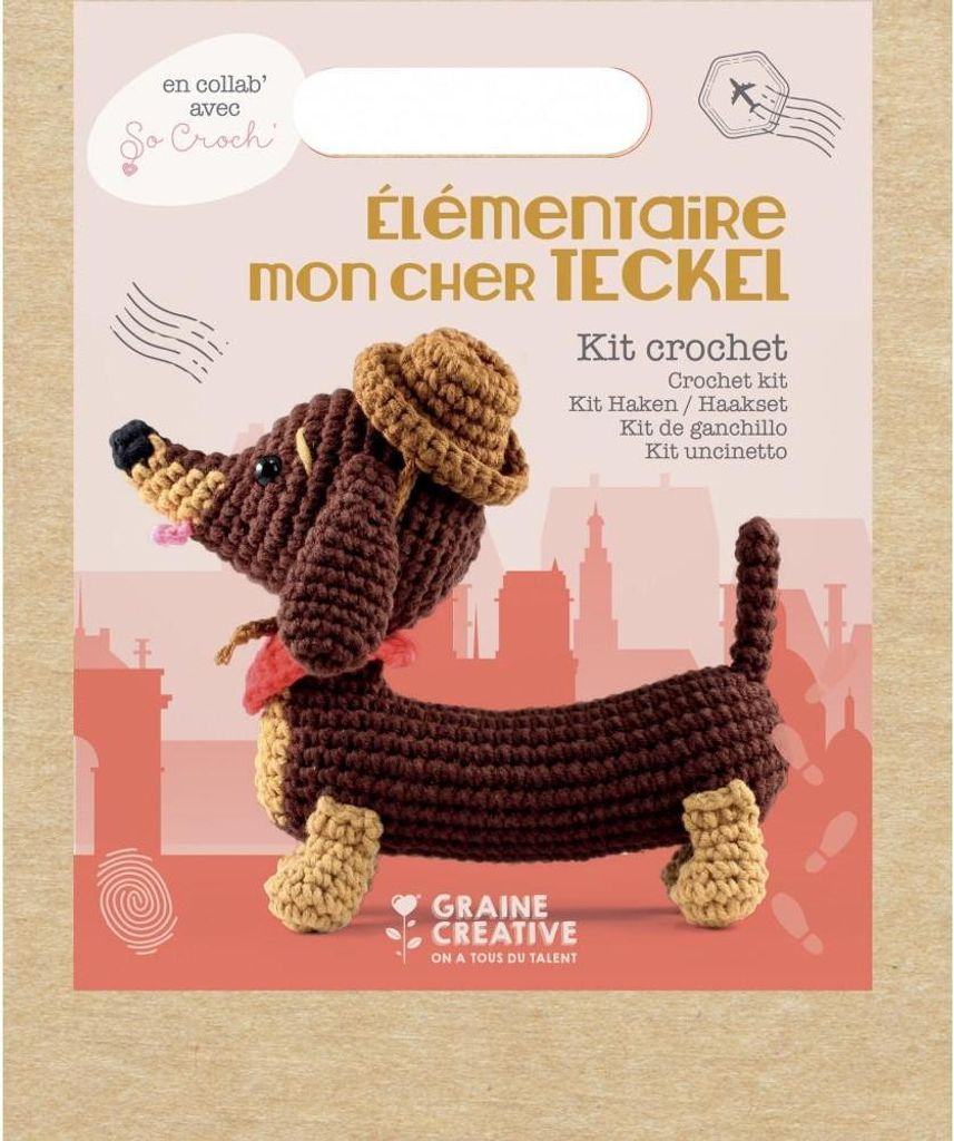 Amigurumi-Set Dackel 180 mm – Graine Creative
