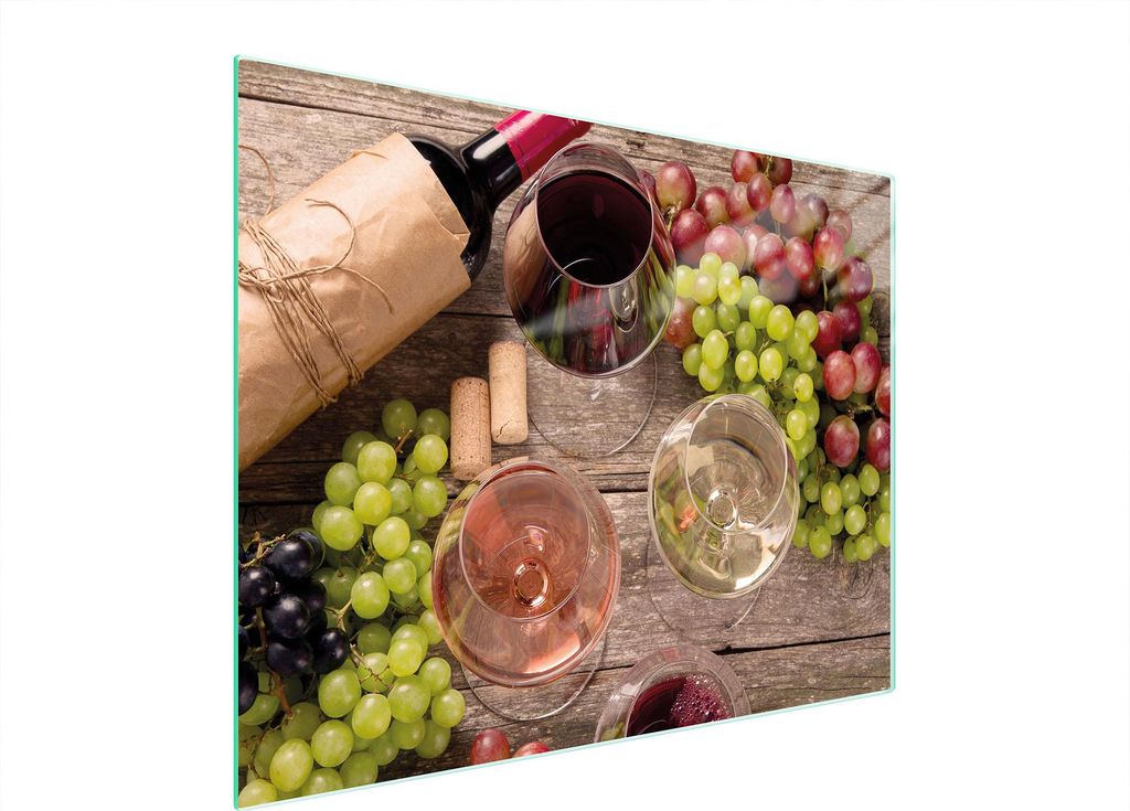 Glasschneidebrett 52x40 Wein